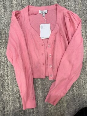 Brand new  other stories  Puff-Sleeve Button Cardigan Sweater